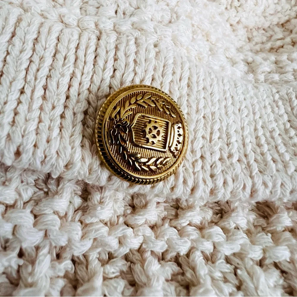 Zara Cream Cardigan Sweater - Cotton Blend Knit. Size L. - Picture 12 of 14